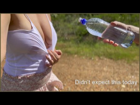 Wifey Lets A Stranger Wet Her Tits In Community