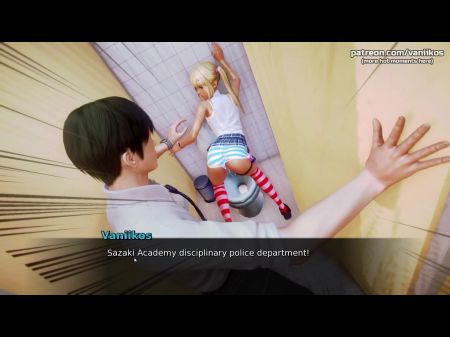 Das kleine 18-jährige Schulmädchen der Waifu Academy war sehr ungezogen, also wird sie mit gutem Analfick bestraft #4 