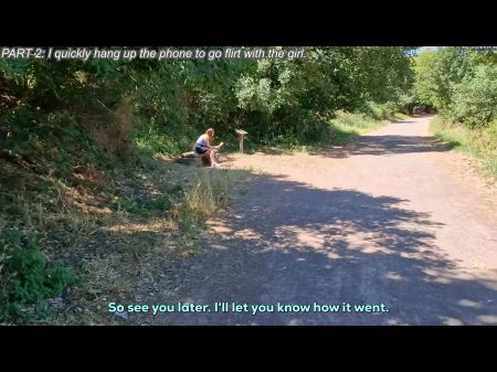 Una mujer desconocida y cachonda hace que un desconocido se corra en un parque público, corriendo el riesgo de ser pillado. sub ingles 