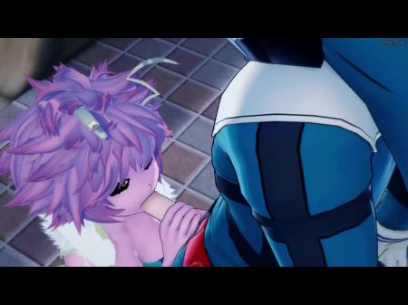 deku 乱搞 mina ashido 传教士体内射精。我的英雄学院