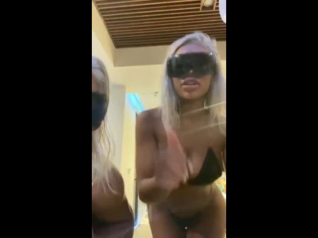 las gemelas clermont shannade y shannon bailando con amigos 