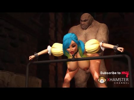 美丽的女精灵在地牢里被大食人魔操了 