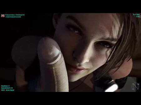 Jill Valentine - Fellates And Drinks Umbrella Willy