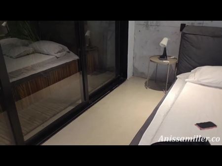 Latina With A Large Caboose Screws Her Beau While Her Parents Are In The Other Apartment .