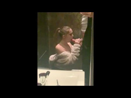 Chick Gags On Gigantic Fuckpole In Grand Public Bathroom