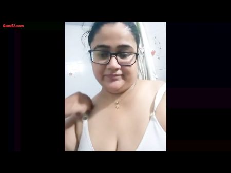 Huge Tit Indian Chick On Webcam - Red Saree