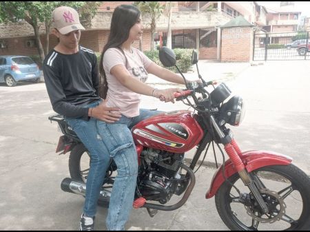 I Was Instructing My Friend To Ride A Motorcycle , But The Naughty Dame Sat On My Gams And Turned Me On , It Was So Great .