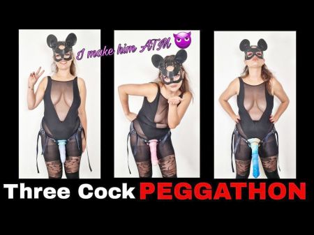 Peggathon ! Three - In - 1 Hefty Strap Dildo Harsh Extraordinary Atm Pegging Session Full Vid Teaching Zero Femdom Flr Strap Dildo Mistress