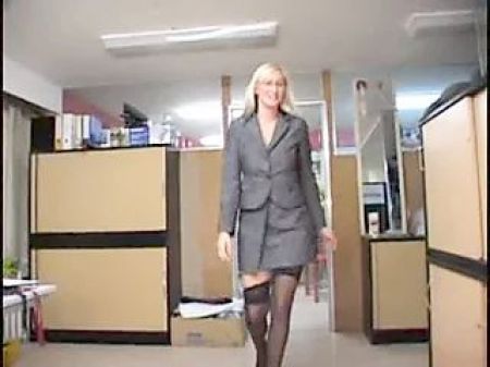 German Fair Haired Milf Secretary Tights Anal