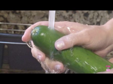 A Desperate Housewife Uses Cucumber And Carrot As A Substitute For A Thick Strong Cock
