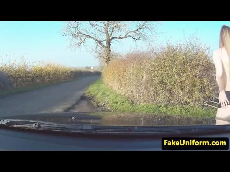 Uk Whore Fellates Policemans Weenie In Police Car