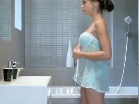 Dame In A Babydoll Lap Dances Before Bathroom