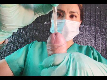 Edging And Sounding By Sadomasochistic Nurse With Spandex Gloves (dominafire)