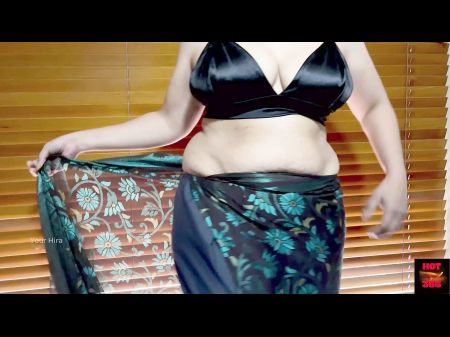 Hot Indian Wife Suspending Fabulous Saree And Sleeveless Half Shirt - Exciting And Softcore - Udders Have Fun