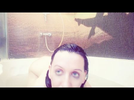 Female With Bushy Cunt Takes Off Her Panties And Bathes In A Foam Tub