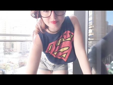 Supergirl Clothed Flashing Bumpers In Balcony