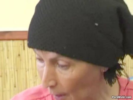 Bushy Grandmother Takes Youthful Stiffy On The Pool Table