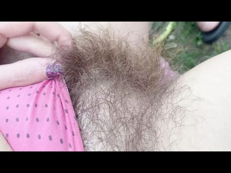 supah hirsute cunt in panties closeup outdoor