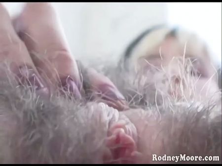 Super Hairy All Over Girl Plays With Cunny