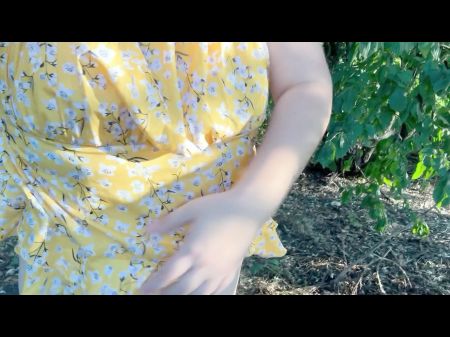 Preggo Milf White Mari Showcasing Her Lactating Breasts And Fleecy Snatch Outdoor In Close - Up