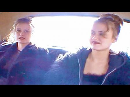 Happy Guys Plays With Twins In The Car