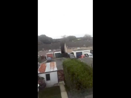 Wifey Flashing Off In Front Of Open Window