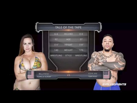 Fucky-fucky Wrestling As Bella Rossi Beats Eddie Jaye Then Rides His Big Black Cock