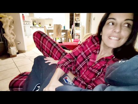 Wife In Pajamas Copulates A Pal In Silence While Her Husband Sleeps In The Apartment