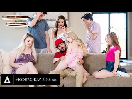 Modern - Day Sins - Naughty Professor Emma Starletto Screws The Pizza Guy In Front Of Her Nubile College Girls !