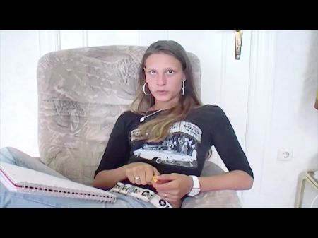 An Awesome Looking German Teen Pleasing Her Cock-squeezing Cooch