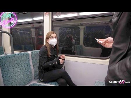 Slim German Tinyemily Caught On Train Without Ticket - She Let The Inspector Shag Her