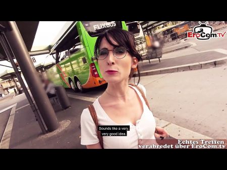 German Lightweight Student Nubile Pickup At Community Bus Station