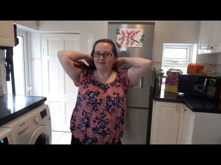 Wife Undressing Nude In The Kitchen