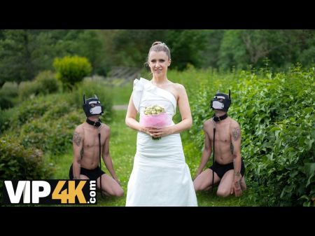 Bride4k . White Haired Bride With Congenital Titties Liked A Supreme Nail On Her Naughty Wedding