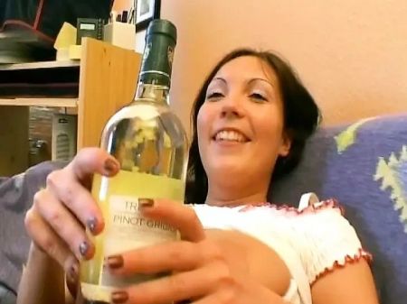 Excellent German Doll With Huge Breast Stuffing A Bottle In Her Shaven Cunt