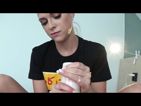 Betraying Wife Make Her Bf Cum With His Fave Fleshlight Beaver