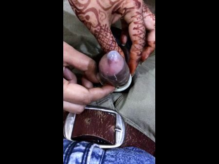 my indian wifey do hand job using condom