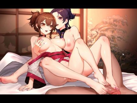 Ep9: Dual Footjob With Manari And Yutaka - Half - Demon Shinobi