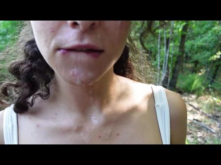 Outdoors In The Woods The Selvaggia Gets Cum And Then Tastes It