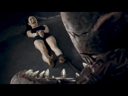 Gorgeous Asian Woman Gets Eaten By Monster In Deprived Warehouse And Finishes Up Packed With Cum Cumflation