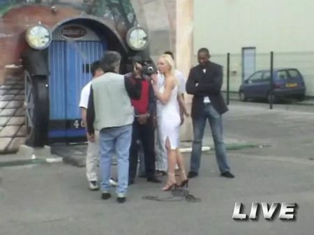 Behind The Scenes: Stellar French Towheaded Having Her First Ever Gang-bang