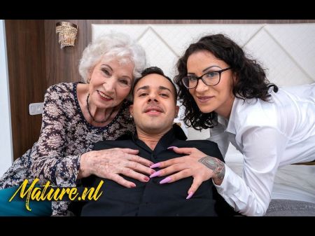 Natasha Ink Brought Over An Senior Granny To Join Them For A Rectal Triple Sex !