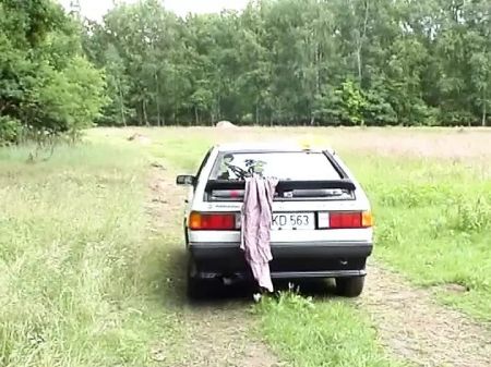 German Teenager Getting Two Fuck-sticks To Sate Her In The Forest
