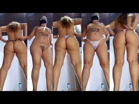 Stripping , Exhibitionist Switches Her Panties A Few Times