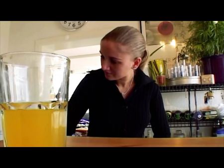 A Bodacious Fair Haired Tramp From Germany Riding A Hard Beef Whistle In The Kitchen