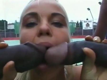 Dark Men Screwed Her On The Vicinity Tennis Court